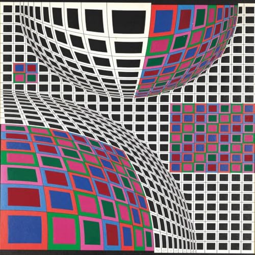 Gravures murales Victor Vasarely Carreaux colorés poster carré 30x30cm