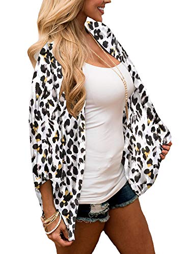 Image of Hibluco Women's Floral Kimono Cardigan Casual Chiffon Tops Loose Beach Cover Ups