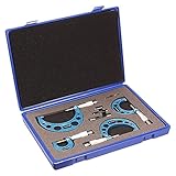 WONDERSUNM 4 Pcs Outside Micrometer Set, Professional Precision Machinist Tool Kit, 0-1'/1-2'/2-3'/3-4' Measuring Range, 0.0001' Graduation, Professional Accuracy for Metalworking & Engineering