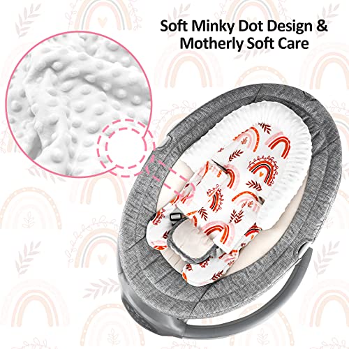 Image of Pea Pod Infant Car Seat Insert, Baby Car Seat Head Support for Newborn Reversible Car Seat Cushion Padding Fits for Stroller, Baby Swing, Bouncer - Dots, Rainbow
