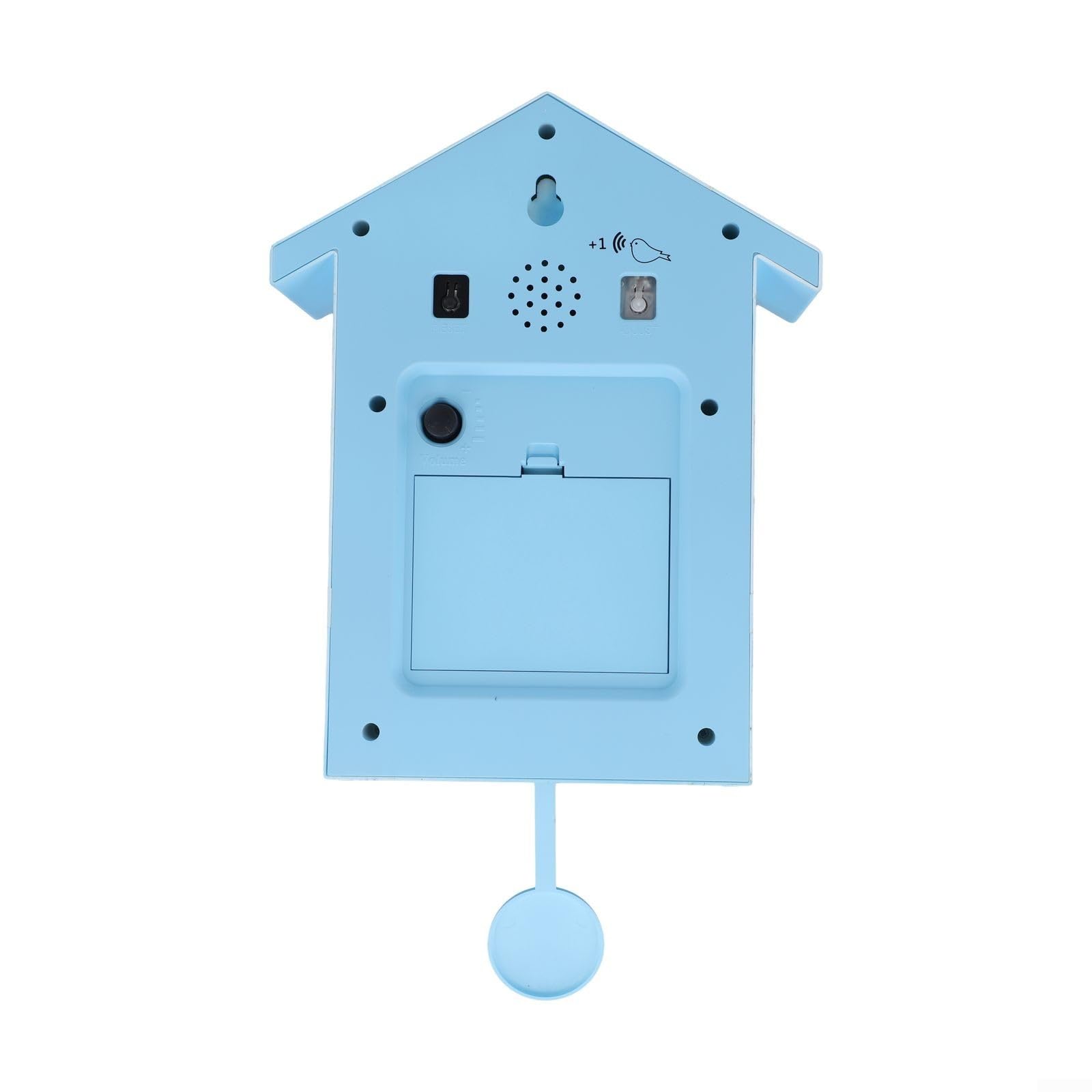 Cuckoo Clock Voices, Battery Operated, Minimalist Cuckoo Clocks For Wall, Modern Cuckoo Clock, Cuckoo Clock With Chimer, Cuckoo Clock Bird House Battery Powered Cuckoo Wall Clock(Blue)