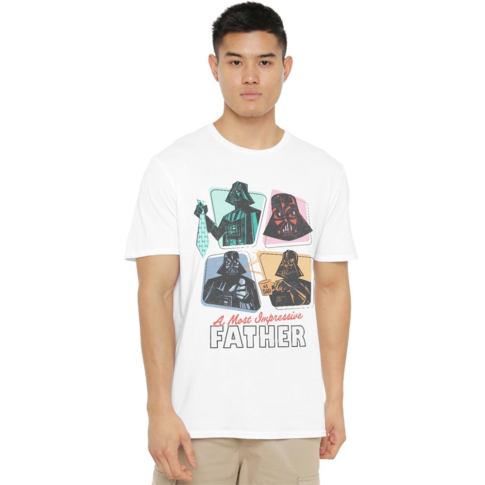 Star Wars Retro Most Impressive Father Unisex T Shirt, White, XXXXX-Large