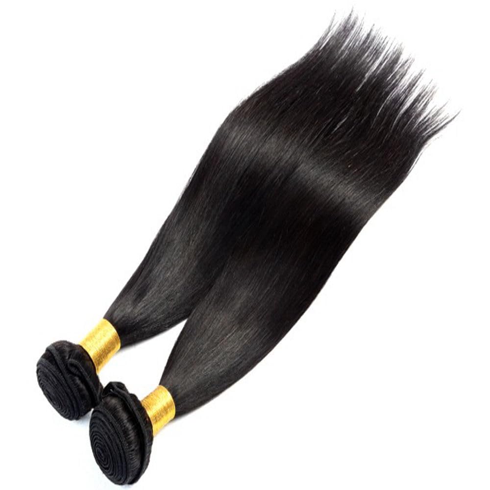 Virgin Remy Human Hair Extensions 14 Inch | 100% Cuticle Aligned Human Hair | Natural Straight Black Texture | 100g Weavon Bundle for Women & Girls | Shedding-Free | Soft, Smooth & Ready to Wear-image-22