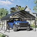Carport Canopy 12x20 Heavy Duty,Metal Carport with Reinforced Structrure and Base,Outdoor Garage Car Shelter Frame for Pickup, Boat, Car and Tractors