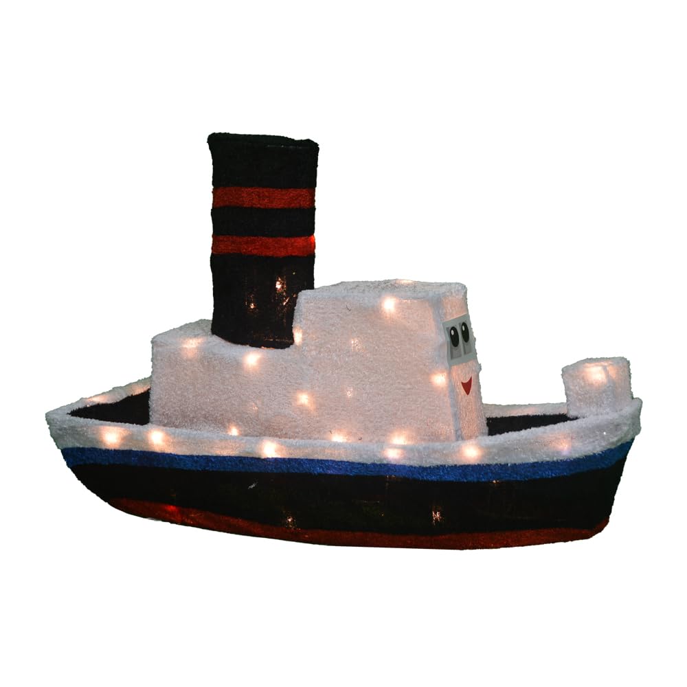 24 Inch Wide Misfit Boat Outdoor LED Holiday Decor Yard Statue from Rudolph The Red-Nosed Reindeer