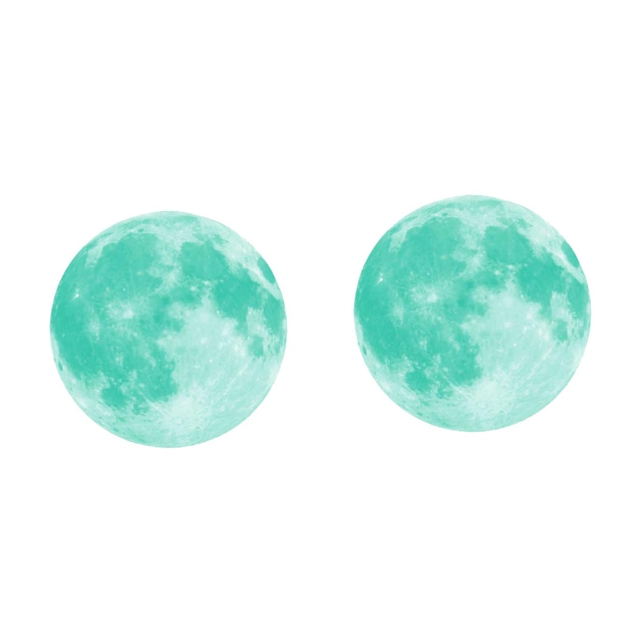 Lune phosphorescente 40 cm en sticker mural pour illuminer la chambre d'enfant la nuit