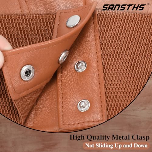 SANSTHS Wide Elastic Lace-up Tied Waspie Belt for Dresses，Corset Waist Belt for Women Halloween Costume3