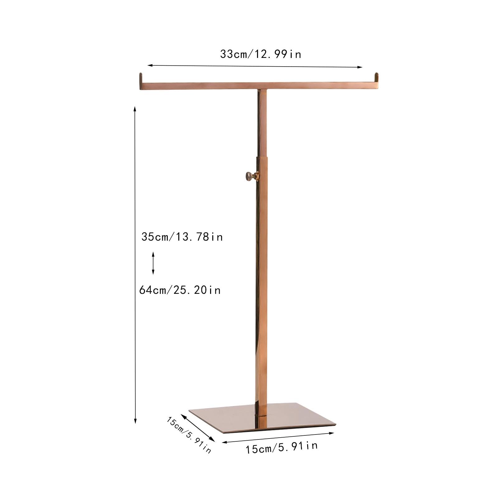 Exhibidor para Bolsos Soporte de Exhibición para Bolsos Gancho Doble Regulable Organizador de Collares Acero Resistente Adecuado para Boutique Hogar, Espejo Oro Rosa, Individual
