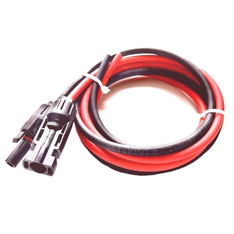 1 Pair Solar Panel Extension Cable Copper Wire Black and Red with Solar Connector Solar PV Cable 6/4/2.5 mm2 10/12/14 AWG(10m,10 AWG-6mm2)