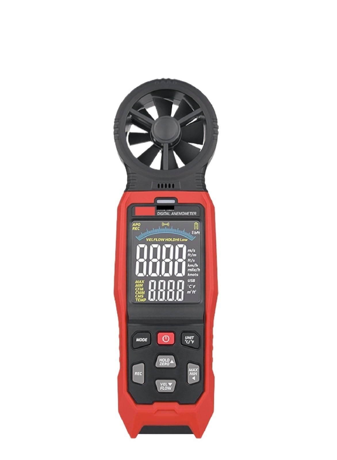 Anemómetro de alta precisión, medidor velocidad del aire, tipo dividido, probador viento integrado - Maestro de flujo