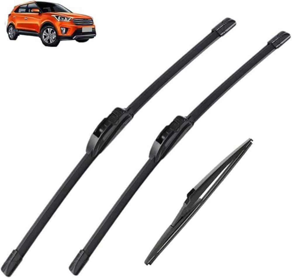 NYSLDSCO Premium Exact Fit Windscreen Wiper Blades for Hyundai Creta IX25 MK1 2014 2015 2016-2019 Durable Natural Rubber Easy Fit for a Quiet and Streak Free Wipe