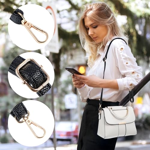 Image of Ymapinc Leather Crossbody Strap Replacement for Women Handbags - 33.46-59.06 Inch Adjustable Black Long Purse Strap Repair for Crossbody Bag Wallet - PU