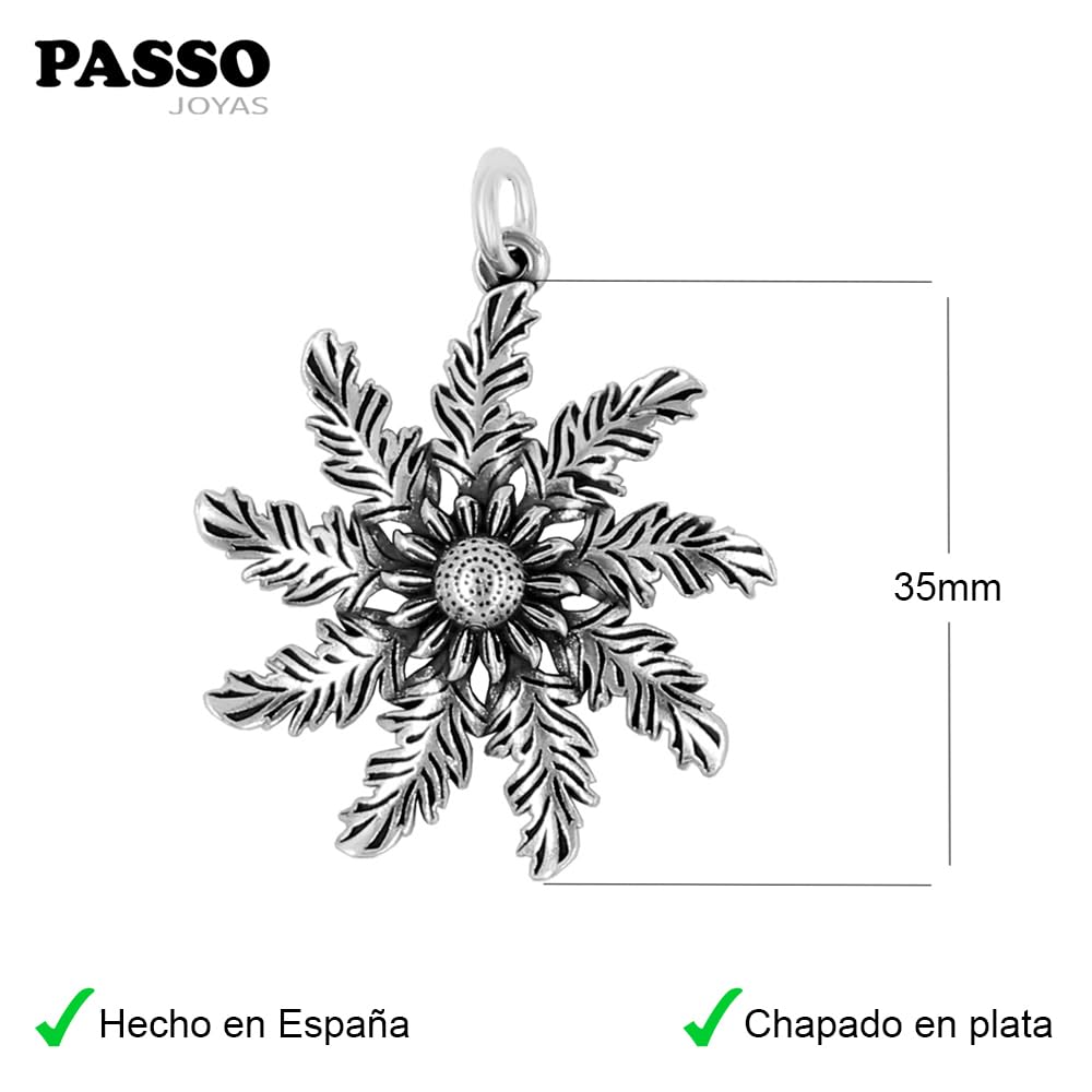 Passo Collar Flor del Sol Etnico de 35mm con cadena - Típica Flor del Sol Vasca - Se envía en una caja de regalo