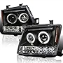 Spec-D Tuning Black LED Projector Headlights Compatible with 2005-2012 Nissan Xterra Left + Right Pair Headlamps Assembly