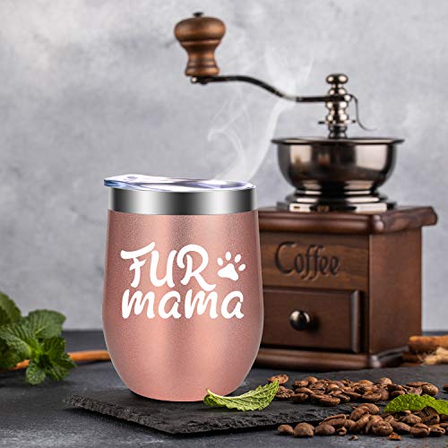 Dog Mom Gifts, Cat Mom Gifts - Fur Mama - Mothers Day Gifts for Pet Lovers Women - Funny Dog, Cat Gifts for Cat Lovers, Dog Lovers - Birthday Wine Gifts for Mom, Wife, Aunt, Friend - GSPY Wine Tumbler