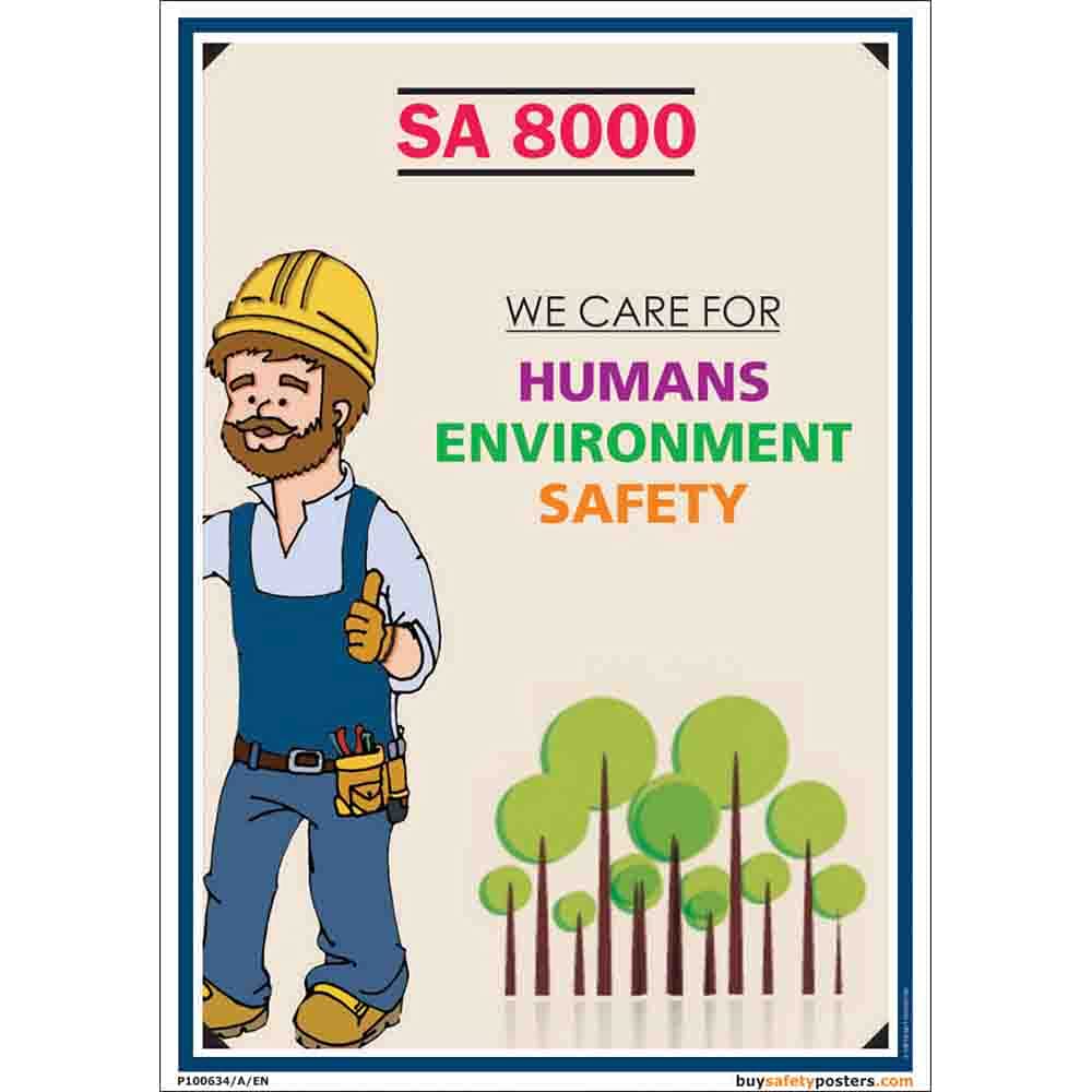 Human Environment Safety SA 800 Certification Poster In English Superior Quality Flex (3 ft X 4 ft, 36 inch X 48 inch, Multicolor)