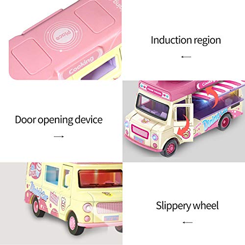 image for Jsbaby Car Toy Pull Back Vehicle,Functional Food Truck with Music&Ligh