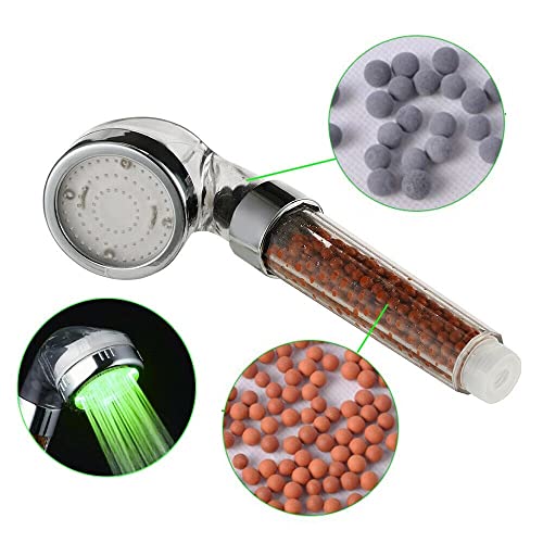 Mineralstream Led Ionic Shower Head Kit With Replacement Beads + Hose + Shower Holder + Arm Diverter| High Pressure Handheld Showerhead With Led Lights For Spa Like Experience #TOP7