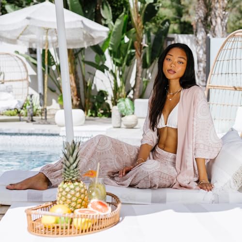 Image of Lotus and Luna Women's Harem Pants Thai Pants for Beach & Lounge High Waisted Flowy Boho Pants Genie Pants Yoga Pants