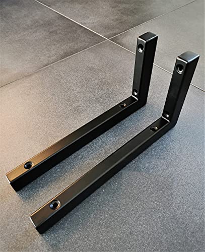 2er Set V2A Edelstahl Schwarz 30 cm Wandhalterung Waschtischplatte Regalträger Konsolenträger Konsolenhalterung Wandkonsole rostfrei 300 kg Traglast Cover