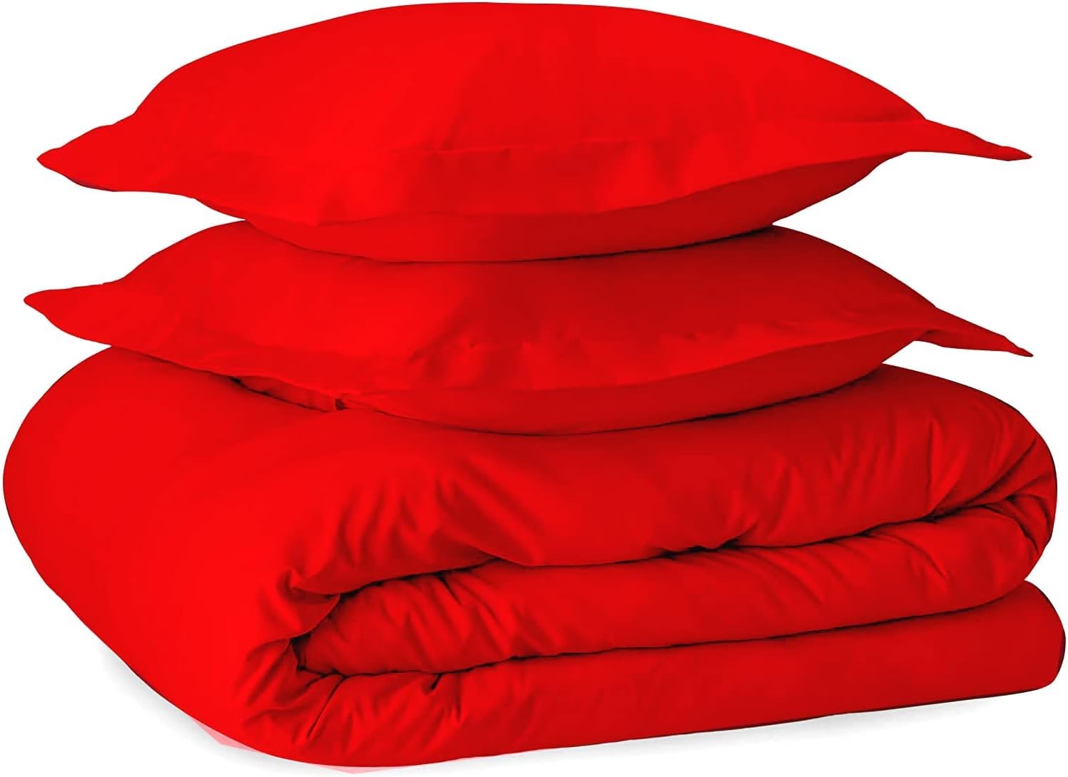 LaxLinen Hotel Quality 600 Thread Count 100% Long Staple Certified Giza Egyptian Cotton 3pc Duvet Cover Set Zipper Closer with Corner Ties (Super King (98" x 108"), Blood Red Solid)