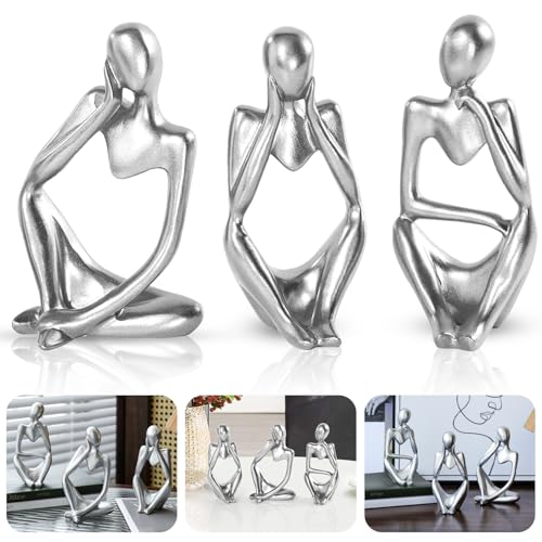 Reviews de Esculturas y accesorios decorativos comprados en linea. 47 EDINNO Estatua de Pensador 3PCS, The Thinker Statue Decor, Escultura de Arte Abstracto, Estatuas de Resina, Estatua Resina para Hogar, Decoracion Sala, Figuras Coleccionables...