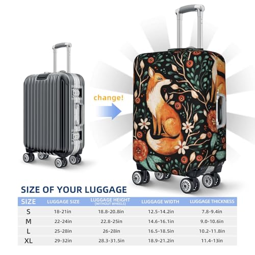 Travel Luggage Cover Protector - Fox Fall Forest Flower Anti-Scratch Suitcase Covers Fits 18-32 Inch Luggage2