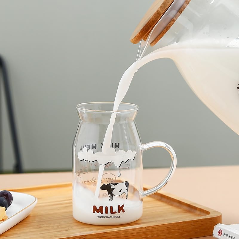 Brocche Bella Mucca Set di Bicchieri Una Pentola Quattro Tazze Set di Cinque Pezzi Tazza da Latte Bollitore for Acqua Fredda for Uso Domestico In Tazze da Caffè a Vento Caraffe da Tavola Brocche