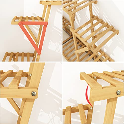 Support de support de plantes haut en bois durable : étagère de finition - 8