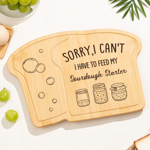 Tabla de cortar de bambú con forma de tostada, regalo divertido para amantes de la panadería y madres que hornean, ideal para Día de la Madre miniatura 3