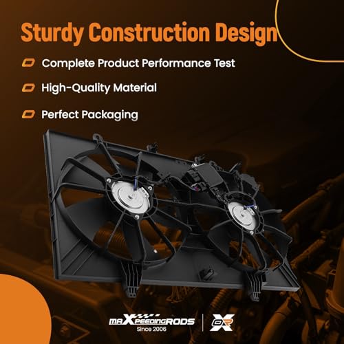 Image of maXpeedingrods Dual Radiator Cooling Fan w /Controller for Infiniti M35 | for 2006-2008, 21481EG00A for Infiniti M45 2006-2010, 21481EG01A 21481EH100