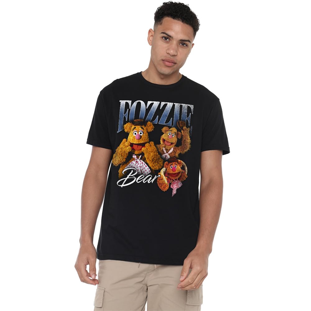 Muppets Disney The Fozzie Bear Homage Unisex T-Shirt, Black, XXXXX-Large