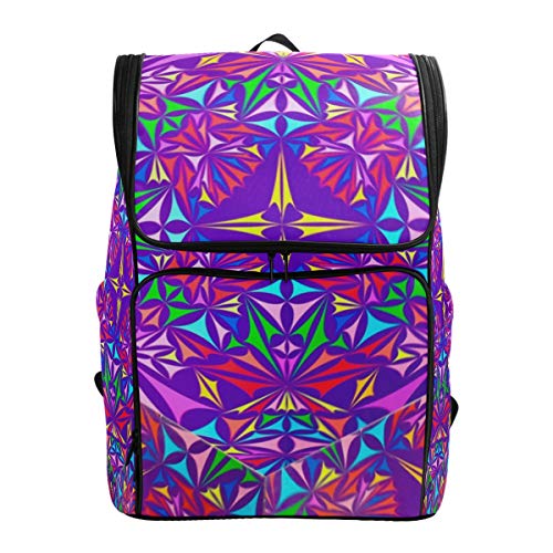 zaino con stampa astratta e scomparto per computer portatile e da campeggio da trekking