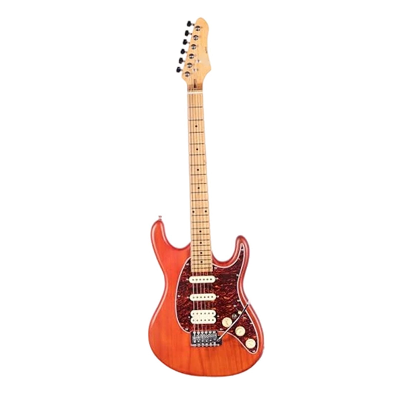 Standard Gitara Elektryczna Profesjonalna Gitara Elektryczna Z Solidnym Korpusem Nowoczesna Regulowana Gitara Mostkowa Z Drewna Klonowego SSH 7 Strun(Red)