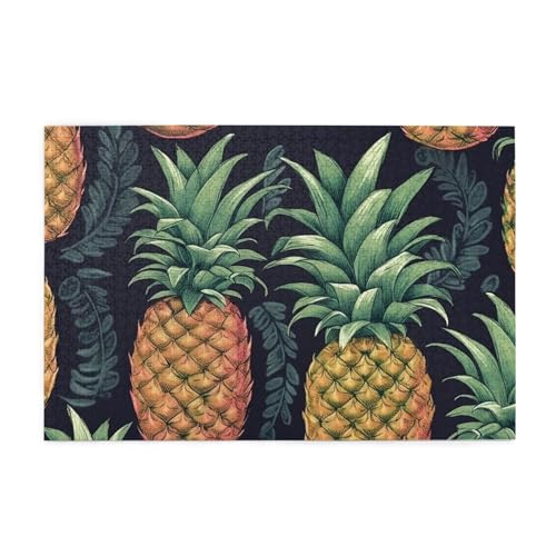Puzzle 1000 pièces adultes bois personnalisé ananas jeu de société 75x50