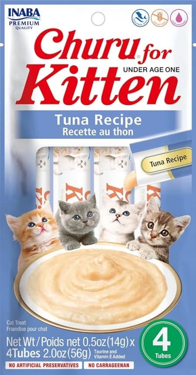 Churu Snack para Gatos 12x4x14 Gr Alimento Húmedo para Gatos (Atún Kitten)