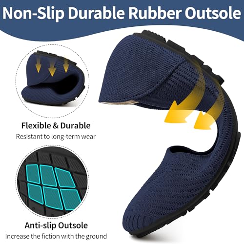 Image of Reimferce Women Comfortable Casual Flats: Lightweight & Anti-Slip for Outdoor Walking - Soft Insole & Breathable Knit for Confidence - Women 25-45