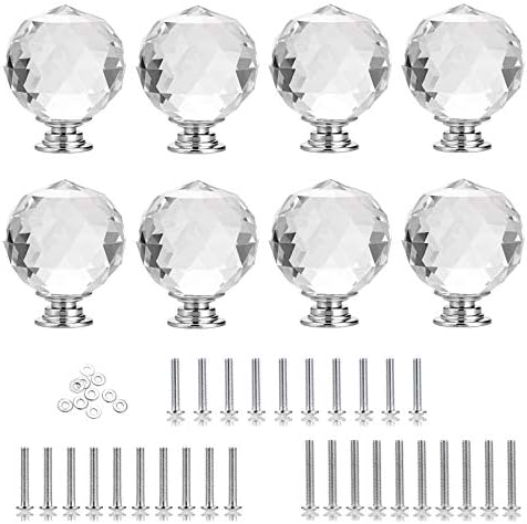 10/20 Clear Crystal Drawer Knobs | Plastic Cabinet Handles For Kitchen, Bathroom, Furniture