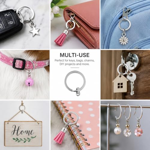 Image of eshoppee DIY kit, 15 pcs high Quality Key Chain,Keyring Making Material Metal Rings for Keychain Making, Art and Craft Making,DIY kit