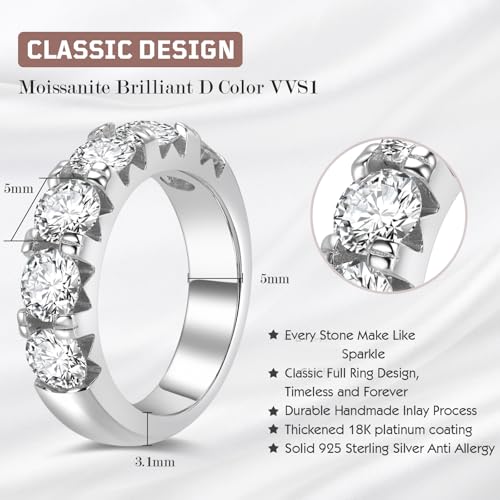 SecreTalk 3.5ct Moissanite Engagement Promise Ring for Women - Moissanite Wedding Band 925 Sterling Silver D Color VVS with Certificate of Authenticity2