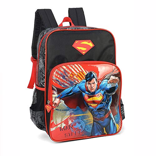 Mochila Escolar Super Homem Preta Luxel UN PM