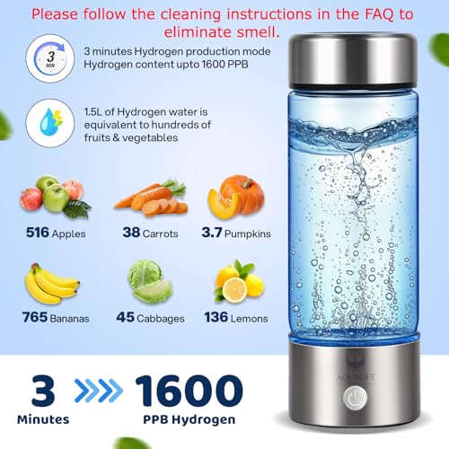 AQUSOFT Portable Alkaline Hydrogen Water Bottle with SPE PEM Technology | Type-C USB Rechargeable Hydrogen Rich Water in 3 Minutes | Borosilicate Glass Water Cup | 2-in-1 Usage Modes | 420ml - Image 4