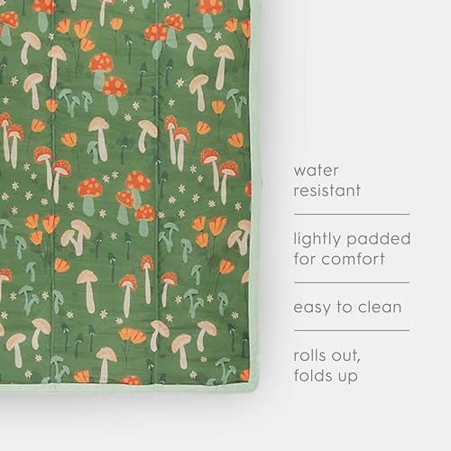 Image of Little Unicorn 5'x7' Outdoor Family Picnic & Beach Blanket | Durable & Water-Resistant Fabric | Compact Fold & Easily Wipes Clean | Zipper Pocket (Woodland Mushroom)