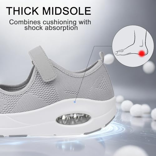 Image of Git-up Women's Arch Support Walking Shoes, Breathable Wide Toe Box Nursing Work Shoes for Plantar Fasciitis