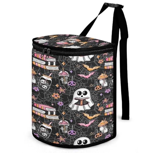XTPSHN Halloween Book Ghost Spider Web Bat Car Trash Can