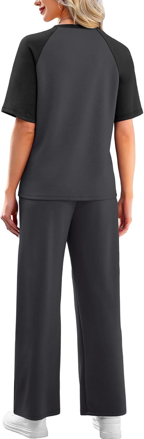 WIHOLL 2 Piece Sets for Women Resort Wear Travel Vacation Outfits Summer Short Sleeve Lounge Sets - Image 5