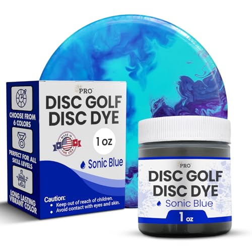 Pro Chemical Disc Golf Dye Kit (Sonic Blue DGD405) | Creat Beautiful Designs with Tie Dye Powder | Great Disc Golf Accessories for Men | 1oz Containers | Best...