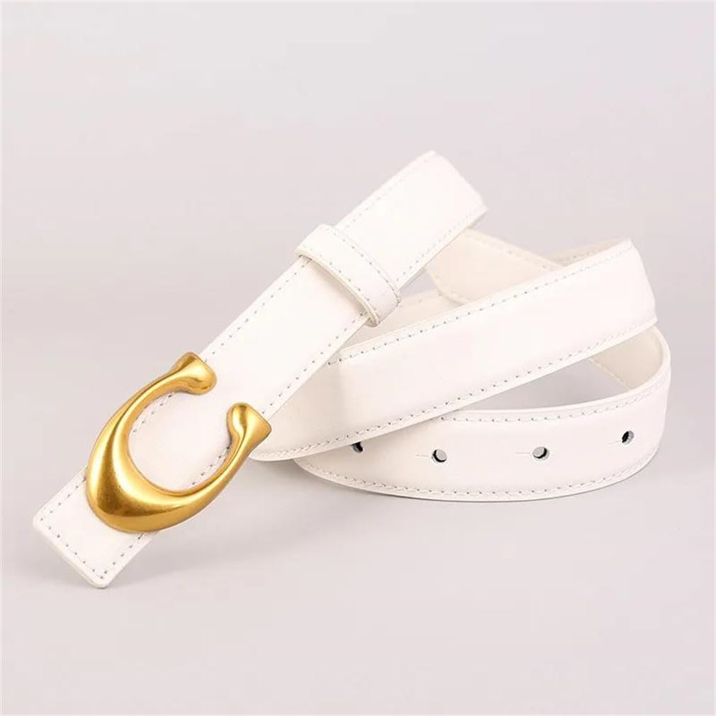 Cinturón de cuero para mujer, de piel de vaca, hebilla de cobre, cinturón de ropa casual
