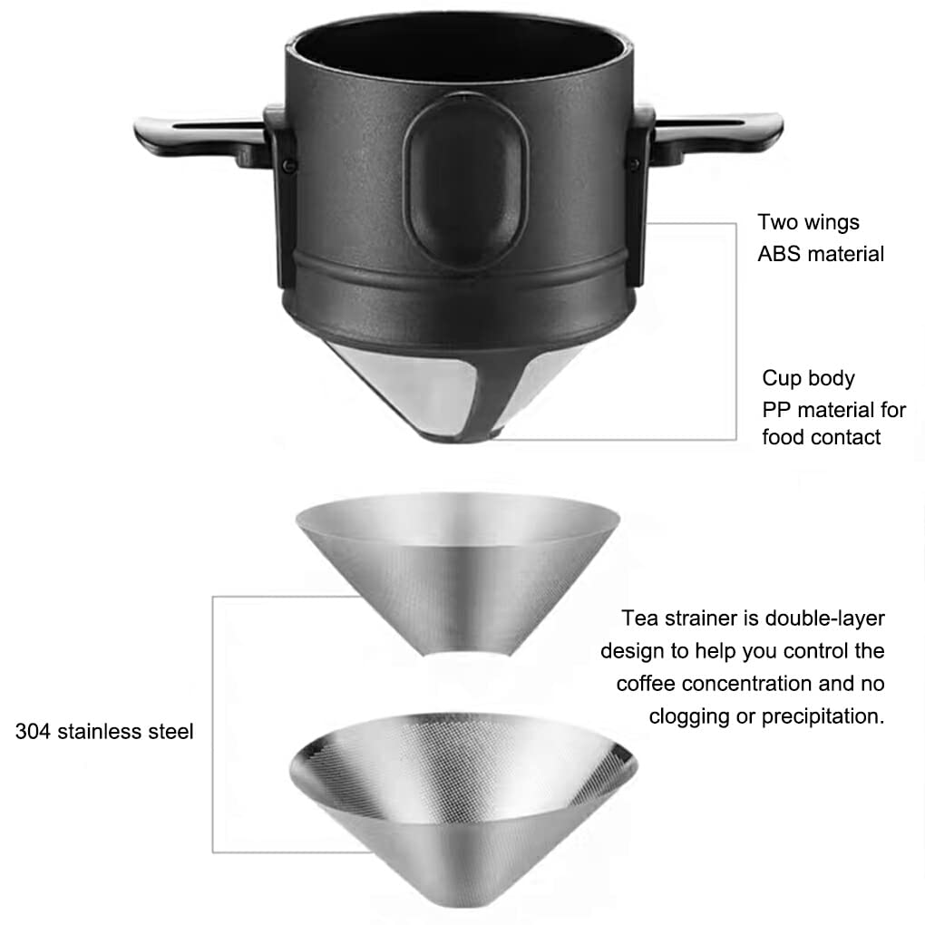 Aramox Cono Gocciolatore Riutilizzabile per Versare il caffè, Design