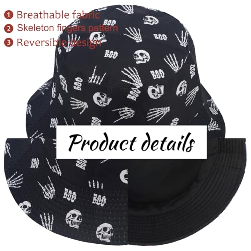 Image of Reversible Bucket Hat for Women Summer Travel Fisherman Cap, Girls Cute Double Side Wear Bucket Cap